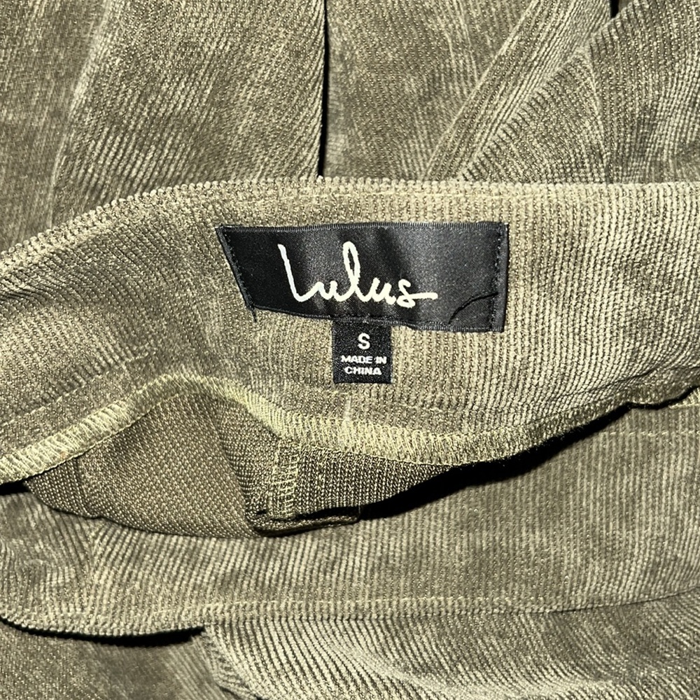 Lulus Doing My Thing Olive Green Corduroy Trumpet Hem Midi Skirt - Picture 5 of 7